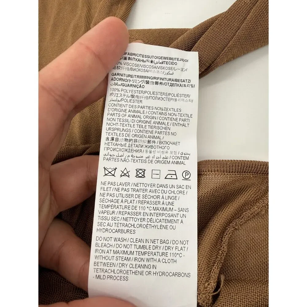 NWT Saint Laurent YSL Henley Bodysuit Size S Brown Long Sleeve $1,800 - Picture 7 of 8